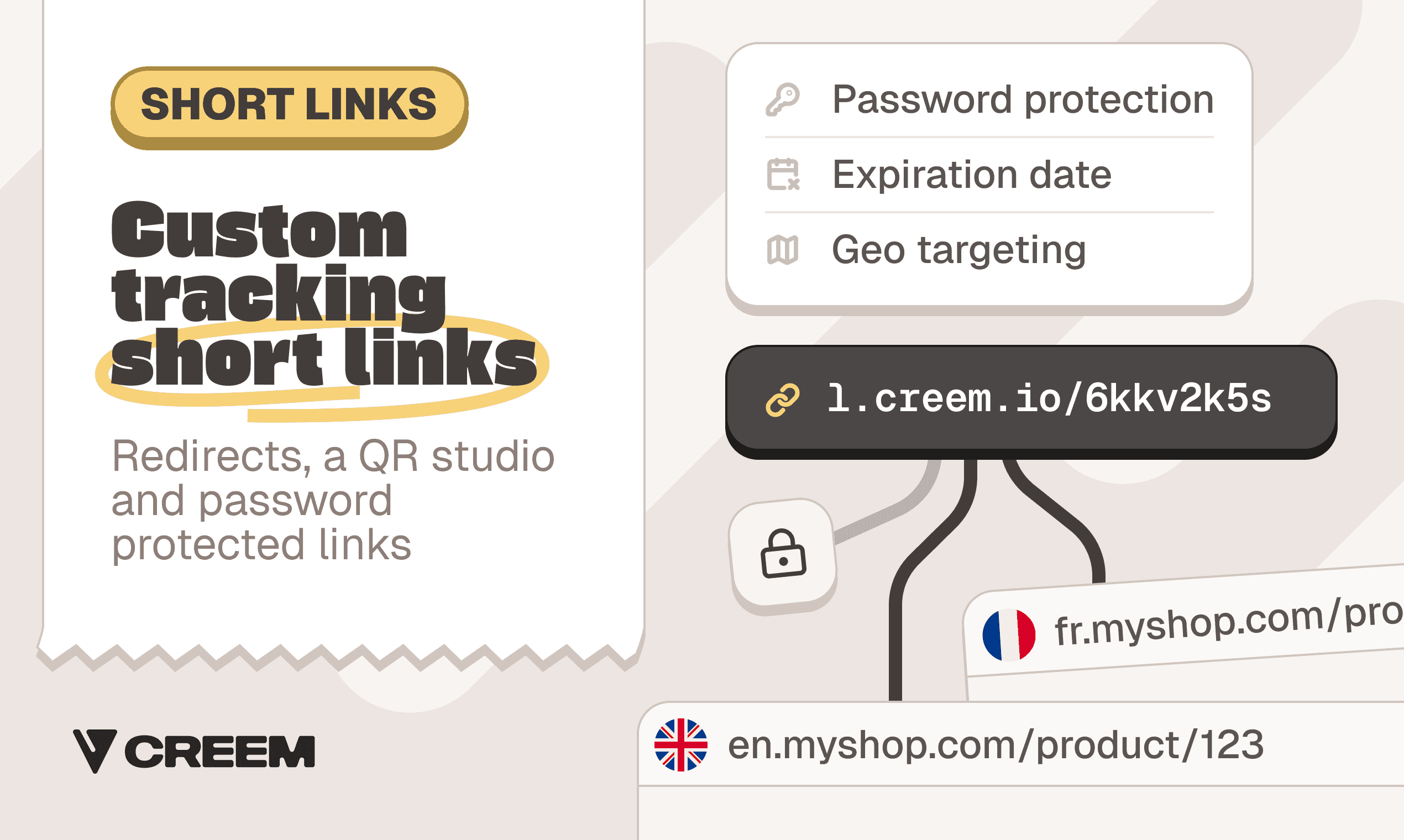 Short links: branded links, a QR studio, and automatic attribution.