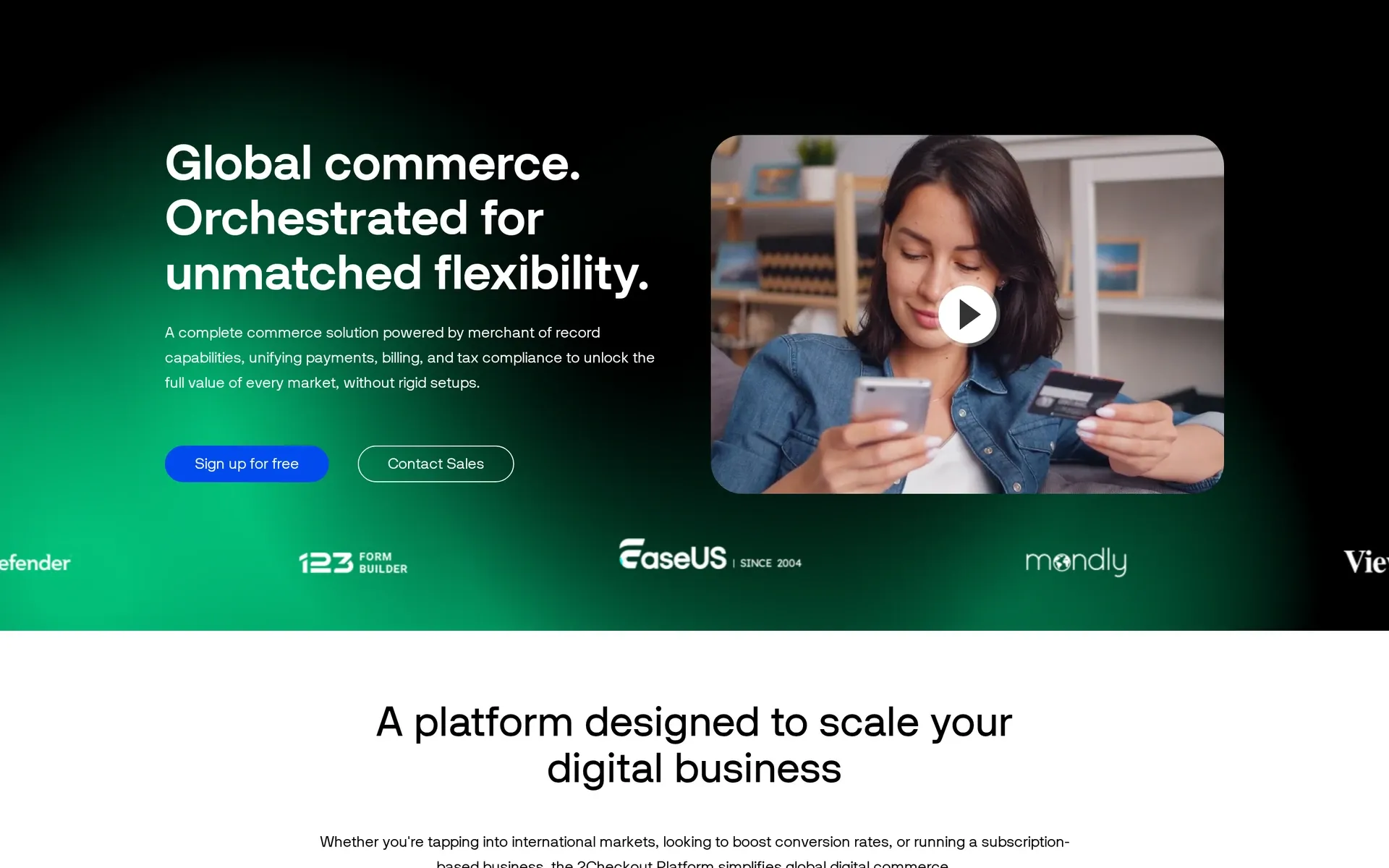 2Monetize by Verifone's 2Checkout platform for merchant-of-record payments, billing and tax compliance
