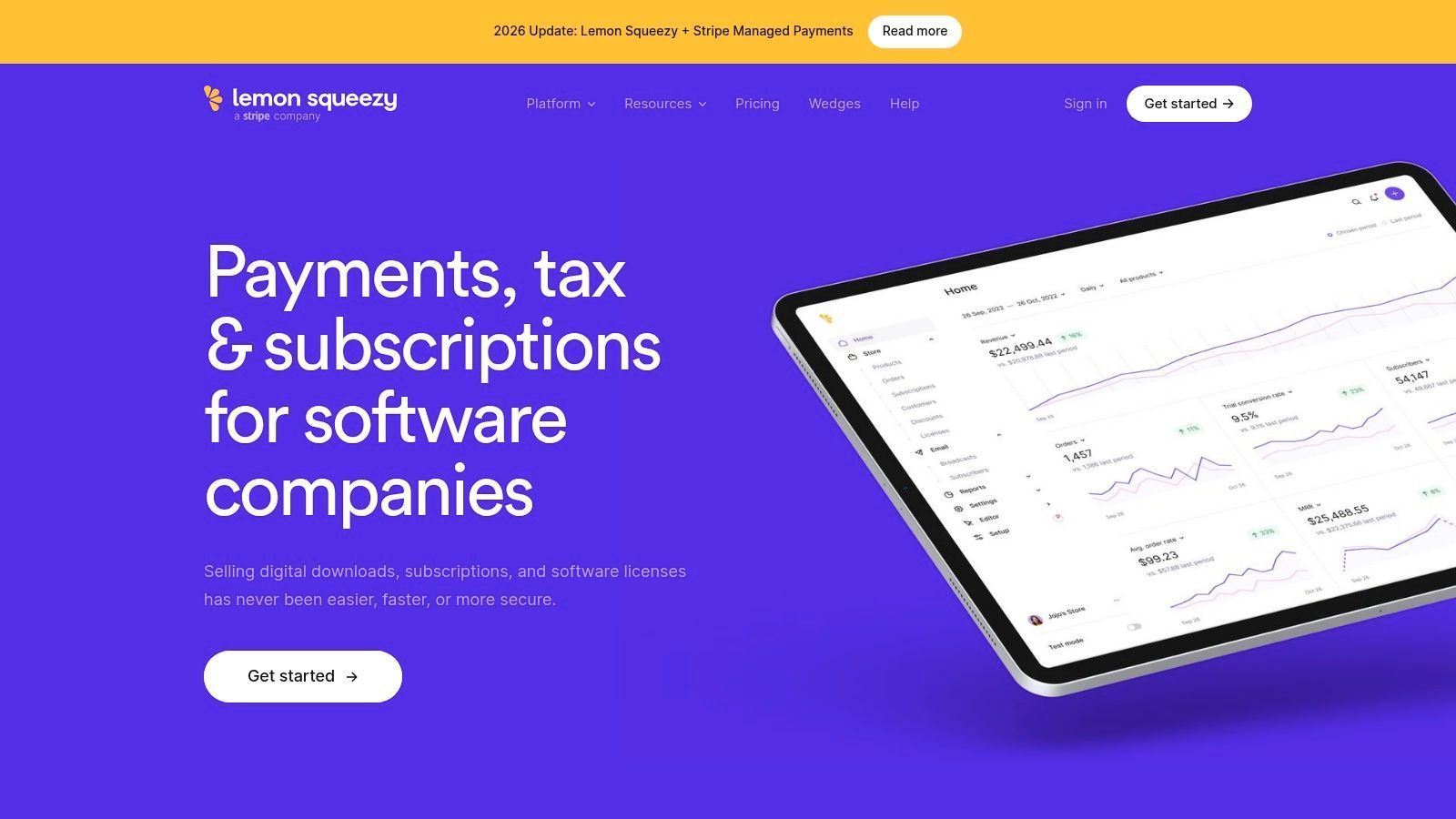 Lemon Squeezy hosted payment page example for digital products
